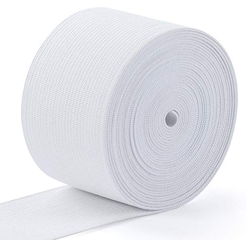 Sbivih Gummiband Elastisch Band Gummizug 25mm 30mm 40mm 50mm Breit DIY Handwerk Nähzubehör (5mx50mm, Weiß)