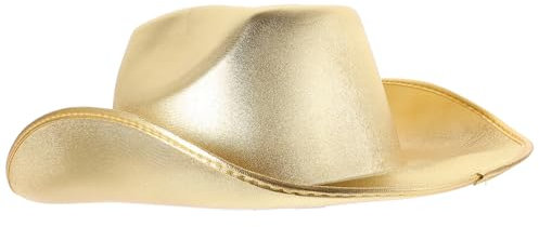 TOVINANNA Cowboyhut Glitzernder Cowgirl-Hut Western-Motto-Party Kostüm Fedora-Hut Cosplay-Anziehhut Für Damen Und Herren Golden