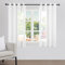 Topfinel Stores Gardinen Weiss 120 hoch Vorhänge mit Ösen Sheer Curtains Semi Transparent Gardine Schals Kurz 2er Set Vorhang 140 cm breite für Deko Schlafzimmer