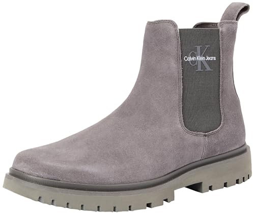 Calvin Klein Jeans Eva Boot Mid Chelsea Iconic Dr YM0YM01080, Stivali Uomo, Grigio (Triple Charcoal Grey), 40 EU