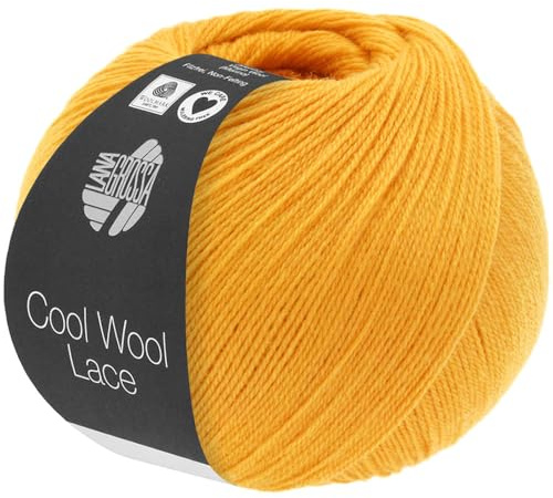 LANA GROSSA Cool Wool Lace | Extrafeine Merinowolle waschmaschinenfest und filzfrei | Handstrickgarn aus 100% Schurwolle (Merino) | 50g Wolle zum Stricken & Häkeln | 400m Garn FB 49