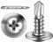 300 Stück Blechschrauben 4,8 x 16 mm Selbstschneidende Schrauben Edelstahl Flachkopf mit Scheibe und Kreuzschlitz Schraubendreher Bit