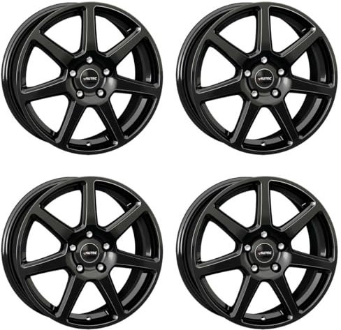 4x AUTEC Felgen Alufelgen TALLIN 6.5x16 ET46 5x112 Schwarz kompatibel mit Audi Q2 A3