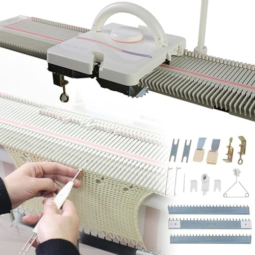DPLXQPP Strickmaschine LK150,automatisches Strickmaschinenset,6,5 mm mittlere Stärke,Handstrickausrüstung,inklusive Garnnadeln und Zubehör,einfache Herstellung von Schals und Mützen