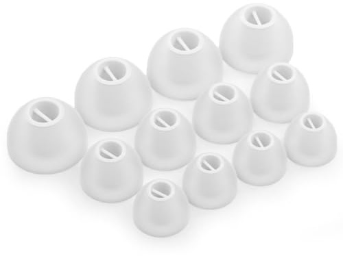 Okuli 12 x Silikon Ohrstöpsel Ohrhörer Gummi Tipps Für Bowers & Wilkins Pi5, Pi7 Kopfhörer Ohrhörer in Weiß