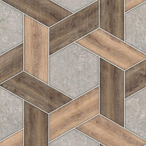 LZH-LP Papier peint autocollant en bois de pierre à épisser, 44x300CM papier de contact pelable et collant, effet d'ombre lumineuse 3D, film décoratif amovible pour meubles d'armoire