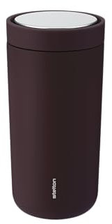 Stelton To-Go Click | Thermobecher, doppelwandige Isolierflasche - Rostfreier, auslaufsicherer Kaffeebecher/Teebecher mit Smart-Click-Deckel - Heiße & kalte Getränke - 0,4 Liter, Berry