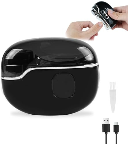 Electric Nail Clippers,3 Speeds Electric Nail Trimmer with UV Light,Automatic Nail Clippers Rechargeable Safety Fingernail Clipper for Children and Adults