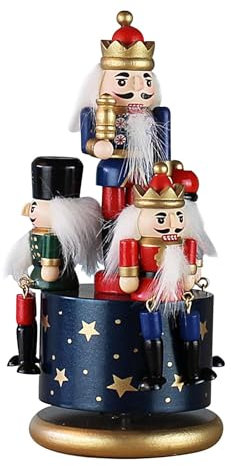 Caja de música Cascanueces, Caja musical navideña | Cajas de música divertidas para niñas | Decoración de figuras de Cascanueces pintadas a mano, decoraciones navideñas giratorias coloridas para tiend