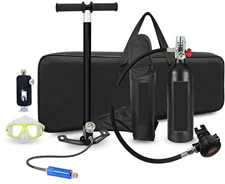 Bouteille de Plongée, Plongée Ensemble Complet D'équipement De Pompe De Rechange D'urgence For Respirateur De Plongée Sous-marine Portable ,Divertissement Sous-marin/Travail Plongée(Carbon black)