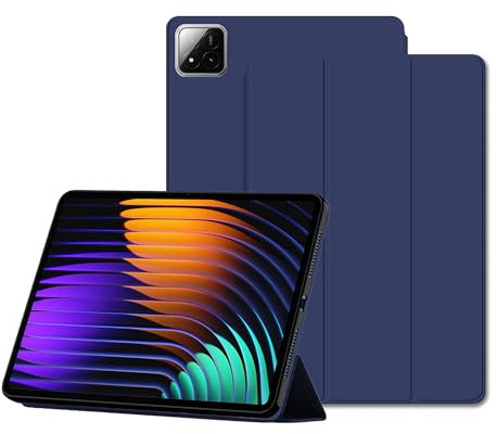 zZjoOoj Coque pour Tablette pour Tablette Xiaomi Pad 7 / Xiaomi Pad 7 Pro (11.2 inch,Modèle 2025),avec Fonction Support et Housse légère avec réveil/Sommeil Automatique en Silicone TPU Souple (Blue)