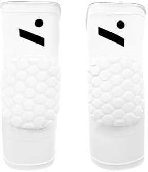 ninesquared Coderas técnicas voleibol protectoras transpirables elásticas unisex 1 par (blanco, M-L)