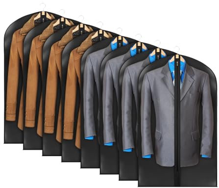 Syeeiex Kleidersack Anzug Herren, 8 Stück | 60 X 110 cm | Klare Anzugtasche KleidersäCke Mit ReißVerschluss, Atmungsaktive KleiderhüLle Für MäNtel, Jacken,Kleider, KleiderschutzhüLle Aufbewahrung