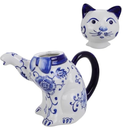 Alipis Tetera De Porcelana Creativa Diseño De Gato Jarra Multifuncional Para Té Frío y Decoración