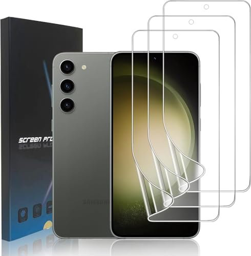 zonyee 3 Piezas Protector de Pantalla de Hidrogel para Samsung Galaxy S23 5G 6.1, Película Protectora de TPU Flexible HD para Samsung Galaxy S23 - [Sin Vidrio] Alta Sensibilidad, Sin Burbujas