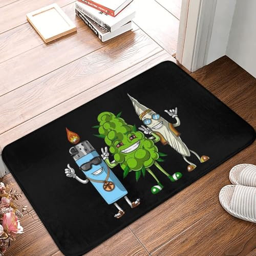 OOAHJEID Fußmatte Badteppich Teppich Weed Bud Joint Feuerzeug rutschfeste Bodenmatte Kissen Teppich