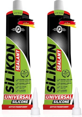 OG-ER Silikondichtstoff Transparent, Silikon Tube Transparent 2Stück 40ml, Profiqualität, langlebiges, hygienisches und wasserfestes Sanitärsilikon für Küche & Bad