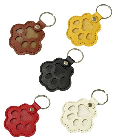 YANINEE 5-teiliges Set Schlüsselanhänger aus Leder für Tierhaare, Hunde- und Katzenhaare, als Andenken oder Trostgeschenk