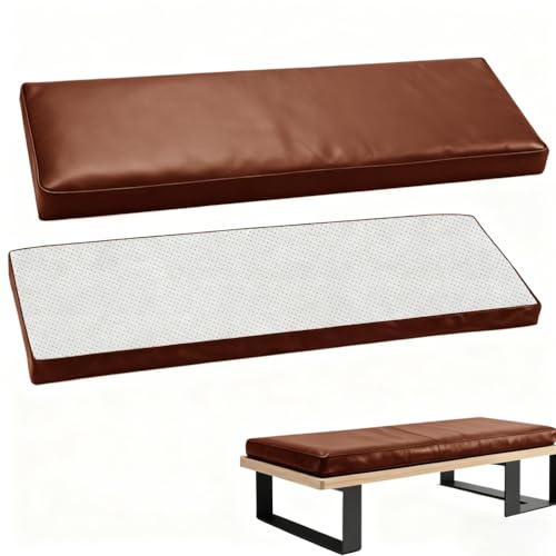 WLXFF Sitzauflage Bank Leder, wasserdichte Sitzkissen, Hochdichte Bankauflage Mit Rutschfester Unterseite, Outdoor-Kissen FüR SchaukelmöBel Im Garten,No7,140X50X5CM