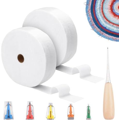 URROMA 2 Rolle Jelly Roll Wattestreifen Mit 5 Röhrenformern 100 Yard (Ca. {91} cm) Gesamtlänge 2.2 Zoll (Ca. {5} cm) Breite Baumwollmischung Für Quilt Jelly Roll Teppichwerkzeug Matten Und Decken