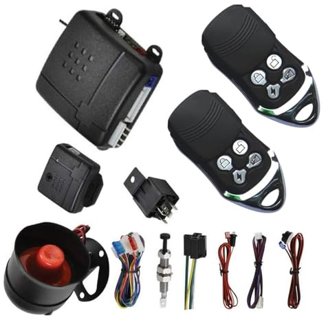 Riloer Car Alarm System Universal Car Door Lock System with 2 Remote Control Compatible with most 12 V vehicles