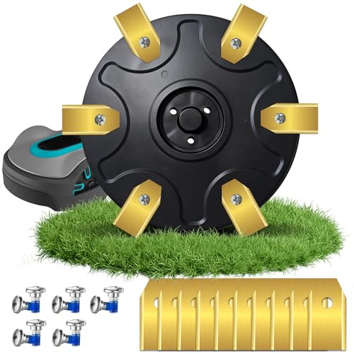 Premium Messerteller + 10 Stück Ersatzmesser,Mähroboter Tuning - Drehscheibe kompatible mit Gardena Sileno City, Mcculloch Mähroboter Messerscheibe Rasenroboter Drehscheibe,