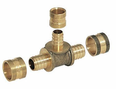 COMAP Raccord PER à glissement - Té réduit - Diamètre ⌀16x1,5-12x1x1-16x1,5 mm - Pexy pour Tubes PER - 4303