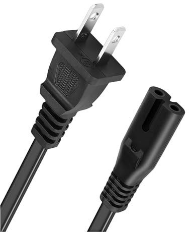 TPLTECH AC Power Cord for Sony PS5/PS4/PS3 Slim, Xbox Series S/Series X, Xbox One S/One X, 2 Prong C7 Universal Power Cable Replacement