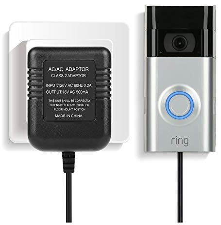 Power Adapter - MKA-411600800 - Video Doorbell Power Supply for The Ring Video Doorbell, Ring Video Doorbell 2 & Ring Video Doorbell Pro, Power Supply, Adapter, Battery Charger