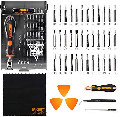JAKEMY - Präzisions-Schraubendreher-Set, 43 in 1, Werkzeug-Set mit 36 magnetischen Schraubendrehereinsätzen für Reparatur von Smartphones, Handys, Laptops, PCs, Tablet