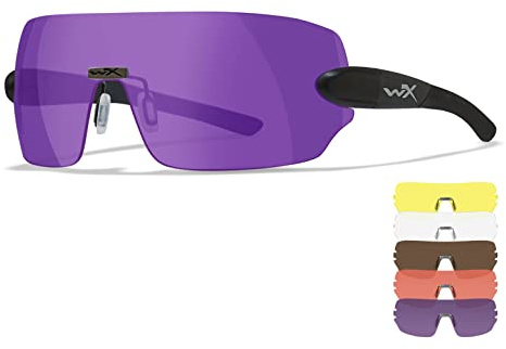 Wiley X │ WX Detection | Sonnenbrille Herren │ Klar, Gelb, Orange, Violett, Kupfer/Matt Schwarz | Schutzbrille │ Taktische Militärische MTB Brille Laufbrille Radfahren | 100% UVA/UVB-Schutz