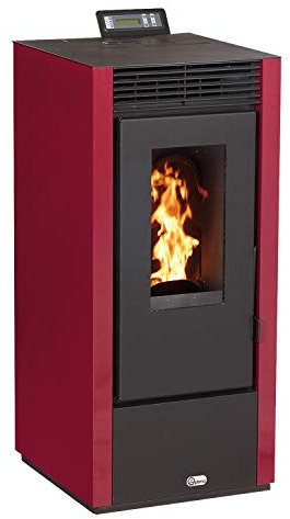 OPTIMO Poêle à granulés carré étanche USTICA Bordeaux 11kW