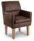 CAVADORE Diningsessel Kira / Polstersessel für Küche, Esszimmer oder Wohnküche in Lederoptik / Passend zur Küchengarnitur Kira / 66 x 96 x 71 / Hochwertiges Mikrofaser: Braun