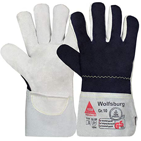 Hase Arbeitshandschuhe Wolfsburg Größe 9, Narbenleder 6 Stk