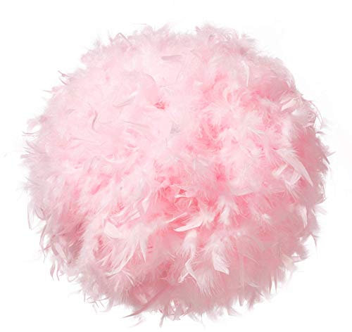 Waneway 50cm Abat-jour Plume pour Lampe Plafond, Abat Jour Suspension Lustre pour Lampe de Table ou Lampadaire, Décoration pour Chambre à Coucher, Salon, Mariage ou Fête, Rose