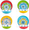 Service de vaisselle en mélamine - 12 pièces - Assiettes et bols - Multicolore