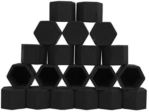 ihreesy 20 Stück Radschraubenkappen,Silikon Radschrauben Abdeckungen Auto Radmutterkappen Wasserdichte Radfelgenabdeckung Reifen Mutter Covers, 21 mm Schwarz