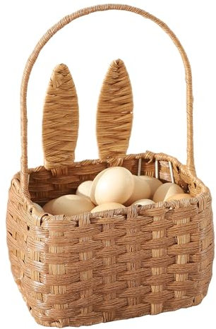 Ei Osterkorb mit Griff Ernte Blumenmädchen Garten Spielzeug Mini Picknick Wein Weben Korb Kinder Baby Junge Geschenk Obst Geburtstag Organizer Korb Oval Dorothy Süße Kekse Strand Lagerung für Paare