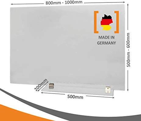 MyMaxxi | Spuckschutz Trennwand Acrylglas 5mm standfest glasklar Schreibtisch 90x60 cm | transparenter Tisch Aufsteller | 5mm dick | Selbststehend | Hygieneschutzwand