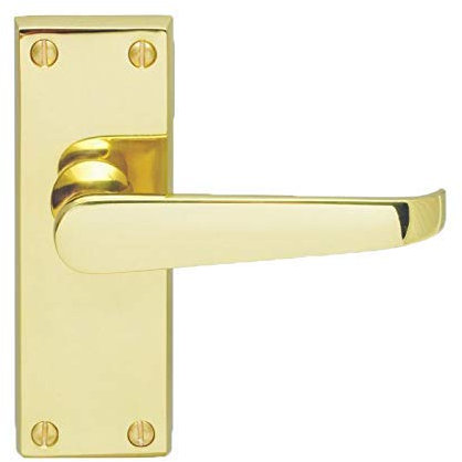 Jiyo.Outdoor 120mm Polished Brass Victorian Straight Lever Latch Door Handle