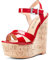 Castamere Scarpe col Tacco Donna Moda Sandali con Zeppa Plateau Wedge High Heels Rosso Pelle Verniciata Scarpe EU 44