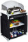 Warmiehomy Folding Camping Storage Cupboard Portable Camping Kitchen Unit with Aluminium Frame, 1 cupboard+1 panel, Black, 76×56×114cm