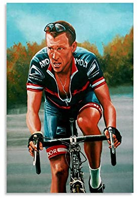 ASDYO Wandbild, Motiv: Radfahrer Lance Edward Armstrong, Leinwand, Wandkunst, Wohnzimmer, Poster, Schlafzimmer, Gemälde, 50 x 75 cm