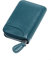 GADIEMKENSD Womens Credit Card Holder Wallet Zip Leather Card Case RFID Blocking Ladies Small Blocked Accordion Wallets with Stainless Steel Zipper Woman Compact Accordian ID Cards Bag Sea Blue