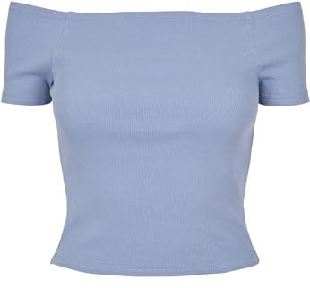 Urban Classics Women's Off-Shoulder Rib Tee T-Shirt, Viola Blue, XXL