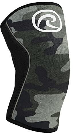 Rehband Power Max Kniebandage Kraftsport 7mm SBR/Neopren, wettkampfgeeignet, Knee Sleeves für Bodybuilding, Powerlifting, Crossfit & schweres Gewichtheben, Farbe:Camo, Größe:L