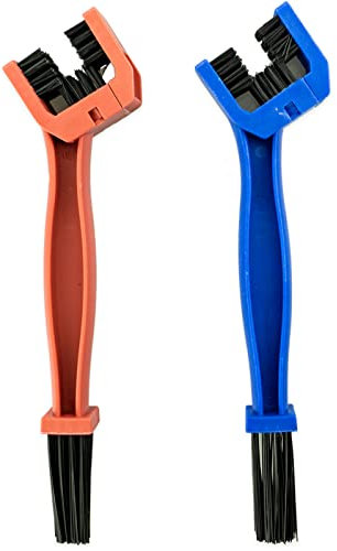 Bike Chain Brush,Chain Cleaning Brush Motorcycle Bike Chain Cleaner Cleaning Brush Cycle Brake Dirt Remover Tool Blue+Red, 2PCS