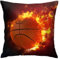 Basketball On Fire Space Überwurf-Kissenbezug, 45,7 x 45,7 cm, dekorativer quadratischer Kissenbezug für Couch, Sofa, Heimdekoration