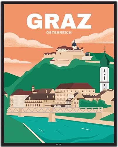 BLN PRINT Altstadt Graz (1) - Vintage Travel Poster