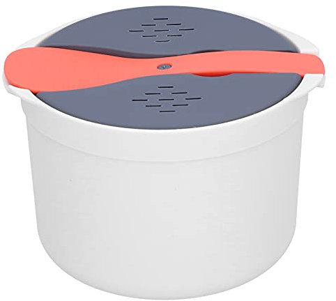 olla arrocera para microondas de 2 capas,Vaporizador de arroz para horno microondas, utensilios de cocina para microondas resistentes a altas temperaturas, vaporera para olla arrocera para microondas